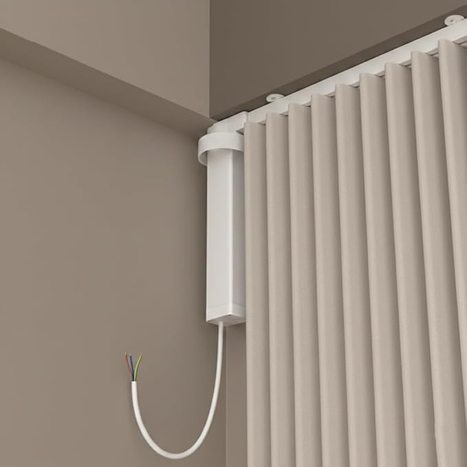 RS485 Motorized Curtain Track for Ripple Fold Curtains, 1.8N Automatic Curtain Opener System, Heavy Duty Electric Curtains with Remote for Smart Home (5.0 meters (196.8 inches))