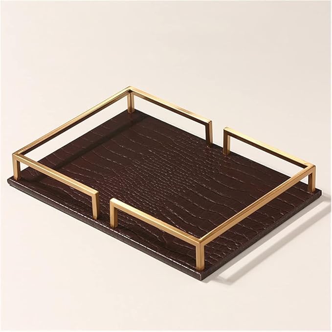 Premium Leather Organizer Tray - Multi-Purpose Storage for Keys, Wallets, Cell Phones | Stylish Decor for Coffee Table, Nightstand & Dresser