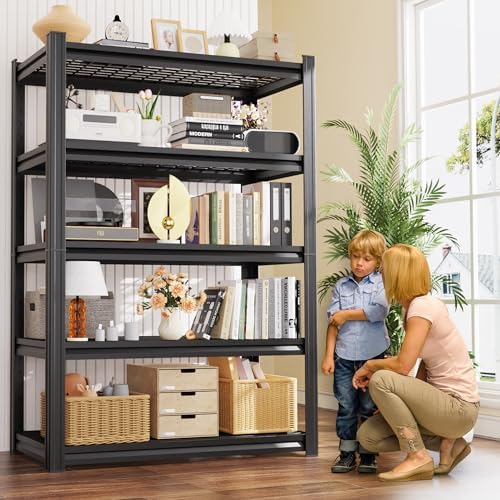 Set of 6-71"H Garage Shelving-3000LBS 5 Tier Storage Shelves,Adjustable Heavy Duty Metal Shelving Unit and Storage Large Wire Rack,Utility Steel Shelf For Shop Warehouse Industrial Pantry 71"x35"x16"