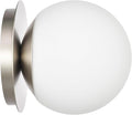 Wall Sconces, 1 Light Modern Globe Sconce in Brushed Nickel, Wall Light for Bedroom Bathroom Living Room & Hallway Vanity Lighting, Ceiling Light Fixture
