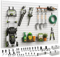 SMARTSTANDARD White Slatwall Panel Set, Wall Organizer for Garden Storage