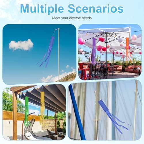 M METERXITY 1-Pack Windsock Flag, Colorful Wind Socks for Garden/Yard/Patio/Home Decor, Spring Summer Fall Winter Outdoor Hanging Decoration [59 in / 150cm, Blue]
