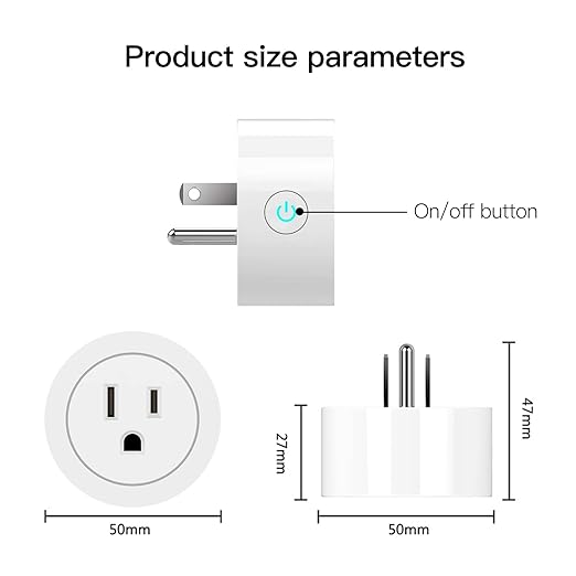 MoesGo Smart WiFi Power Dimmer Plug, Brightness Adjust Timer Socket, Tuya Smart Life App Remote Control, Compatible with Alexa and Google Home, 2 Pack, White