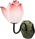 Retro Zen Wall Lamp Study Bedroom Background Lotus Decorative Bedside for Corridor, Hallway(Pink)
