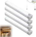Punch-Free Smart Sensor Magnetic Rechargeable LED Lights, 2026 Upgraded Lntelligent Motion Sensor Light Strip, 3 Colors-Dimmable, Under Cabinet Lighting Wireless (4, Warm Light, 30cm/11.8in)