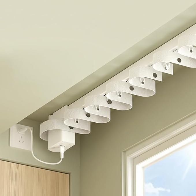Mini RS485 Smart Curtain System, Pre-Assembled S-Fold Automatic Curtain Opener with Remote, 1.8N Quiet Motorized Curtain Track for Home & Office (3.0 meters (118.1 inches))