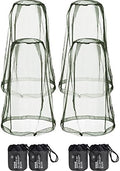 HESTYA 4 Pack Mosquito Head Net Mesh Face Cover Outdoor, Army Green
