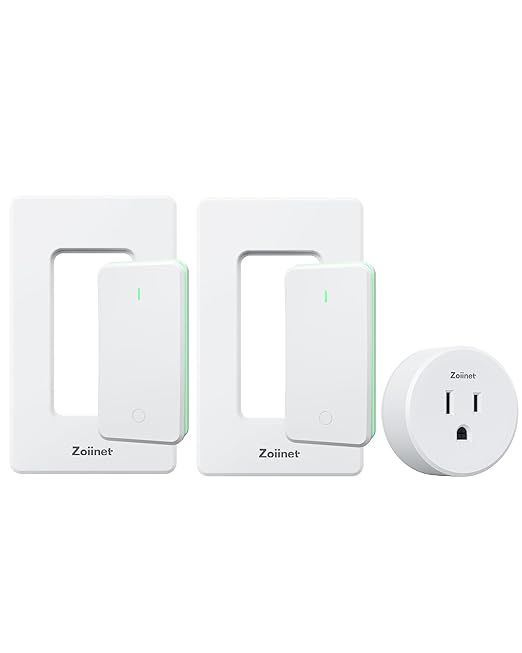 Remote Control Outlet Plug with 2 Switches, Buckle Design & Removable Wireless Light Switch, No Wiring Needed, 300 ft, 15A/1500W, Programmable, for Household Appliances