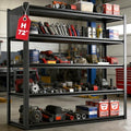 Metal Garage Shelving Unit, Heavy Duty Adjustable Industrial Storage Shelves, Steel Storage Rack for Garage, Warehouse, Basement, Black, 72" H x 47.2" W x 23.6" D, 2 Pack