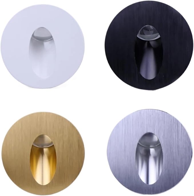 Wall Sconce Lamps Embedded with Mounting Box Round Nightlight for Stair Step Corridor Balcony Luminaire AC85-265V/DC12V(Warm(2700-3500K),3W 12V-24V)