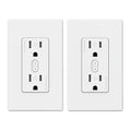 ELEGRP Smart Plug, Smart in-Wall Outlet Compatible with Alexa and Google Assistant, 2.4GHz Wi-Fi Smart Receptacle with Energy Monitoring, No Hub Required, UL Listed, White, 2 Pack