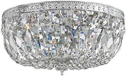 Crystorama 3 Light Spectra Crystal Polished Chrome Flush Mount