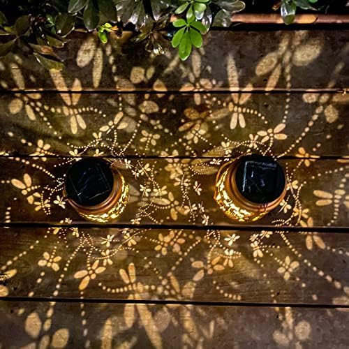 Christmas Gifts for Women, 2 Pack Dragonfly Birthday Gifts for Women Mom Grandma Solar Lanterns Outdoor Waterproof Garden Decor Hanging LED Decorative Light for Patio Yard Lawn Gardening Gifts