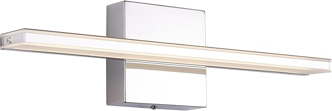 Modern Bathroom Light Fixtures 16 Inch led Vanity Lighting Bar 9W Linear Vanity Lamps for Bathroom Chrome Mirror Light Fixture Bath Wall Sconces Light 6000K