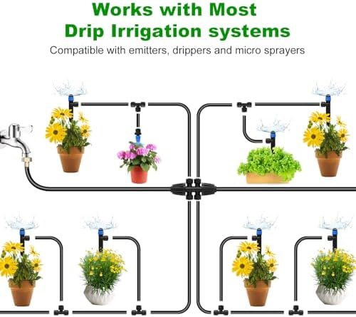 5/16 Inch Blank Drip Irrigation Tubing, 60FT Distribution Hose for Garden, Greenhouse & Raised Beds, Flexible UV-Resistant Watering Line for Drip Irrigation Systems