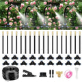 60FT Drip Irrigation System for Garden – Automatic Watering Kit with Solid Brass Metal Connectors, 360° Bendable Tubing &16 Adjustable Nozzles for Greenhouse, Lawn, Yard & Plants