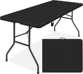 SIMPLI-Magic 6ft Portable Plastic Folding Table – 17% Thicker Than Others – Indoor & Outdoor Heavy-Duty Foldable Utility Table w/Handle for Party & Camping (Black)