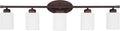 HomePlace Lighting 115251BZ-338 Dixon Modern Soft White Glass Bathroom Vanity Wall Light, 5-Light 500 Total Watts, 9" H x 37" W, Bronze