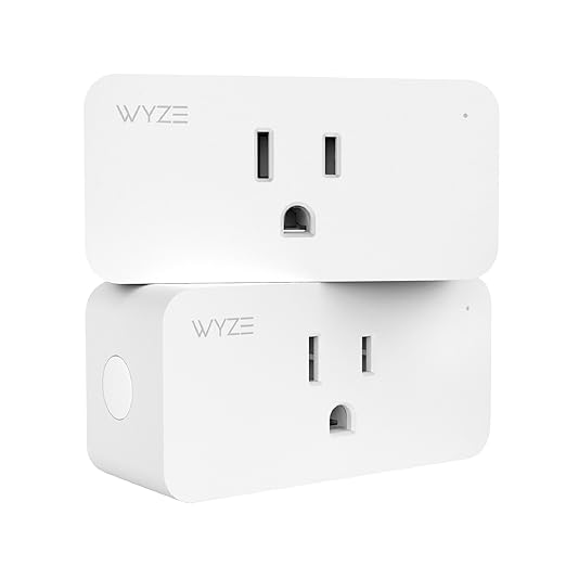 Wyze Plug, 2.4GHz WiFi Smart Plug, Works with Alexa, Google Assistant, IFTTT, No Hub Required, Two-Pack, White