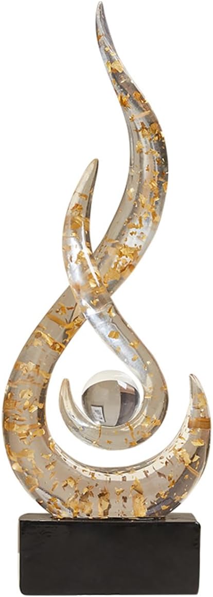 AWNR Abstract Art Deco Decor Statues for Home,Shelves,Table,Living Room, Dining Room,Modern Sculpture Decoraciones of Homes for Sale (Transparent Gold)