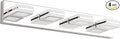 Ralbay Modern LED Bathroom Vanity Lights 4 Lights Up and Down Modern Chrome Bathoom Wall Lighting Over Mirror Rotatable Acrylic Stainless Steel Chrome Vanity Lights