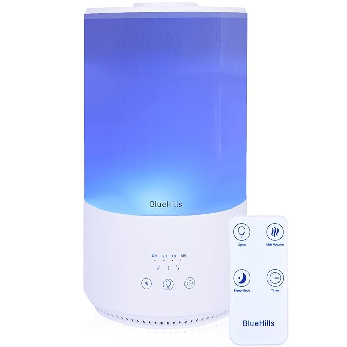 BlueHills Premium Set of Two Large 4000 ML Tall and 2300 ML XL Essential Oil Diffusers Humidifier Combo for Large Room Home with Décor LED Lights Great Gift – Value Pack of White