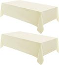 Rectangle Tablecloths 60x120 Inch 2 Pack Ivory Tablecloth for 6ft Washable Decorative Linen Polyester Table Cloths for 8ft Dining Table Banquets Buffet Parties and Wedding