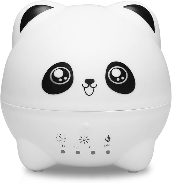 Mini Cool Mist Humidifier - Quiet Aroma Diffuser with 7 Color LED Lights, 2 Mist Levels, Timer & Auto Shut-Off for Bedroom and Office