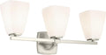 Kichler Marant 21.25" 3-Light Bathroom Vanity Light Fixture with Opal Glass in Brushed Nickel for Mirror, Modern Wall Mount Lighting (21.25" W x 9.5" H), 55216NI