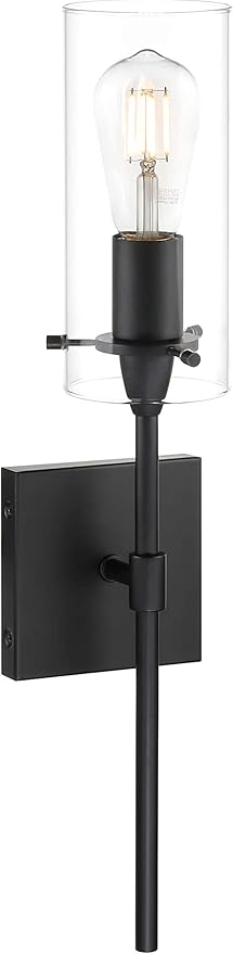 XiNBEi Lighting Black Wall Sconces Set of Two, Modern Industrial 1 Light Bathroom Sconce Indoor Wall Lights for Bathroom Hallway Kitchen & Living Room