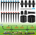 95.5FT Drip Irrigation System Kits - Automatic Garden Watering Sprinkler with 1/2 & 1/4 inch Tubing Hose Patio Misting Plant Irrigation Water Equipment Quick Connector for Greenhouse Flower Beds Lawn
