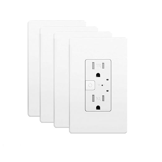 Smart Wall Outlet, Smart Tamper Resistant Outlet Compatible with Alexa and Google Assistant, Remote Control, ETL & FCC Approvel Samrt Receptacle, Requires 2.4 GHz Wi-Fi, No Hub Required, 4Pack