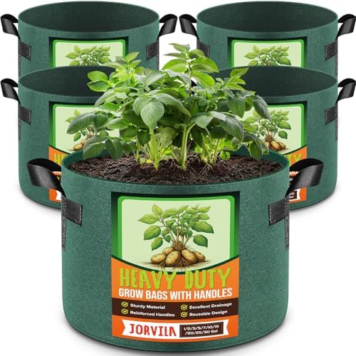 Jorvila 5-Pack 10 Gallon Grow Bags
