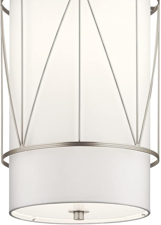 Kichler Birkleigh 18.25" 1 Light Pendant with Satin Etched Glass in Satin Nickel