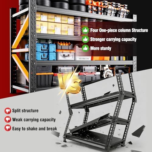 5000LBS Heavy Duty Metal Garage Shelving, 20" Dx59 Wx54 H, 3-Tier Adjustable Storage Shelves for Garage Storage, Industrial Metal Shelving & Shelves Organizer for Warehouse, Workshop & Home