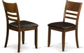 East West Furniture LYC-ESP-LC Lynfield Dining Chairs - Faux Leather Upholstered Wooden Chairs, Set of 2, Espresso