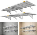 Aecxm 4-pack 2x3ft Adjustable Garage Wall Shelving 1120lbs Load Capacity Heavy Duty Wall Mounted Storage Shelf Metal Floating Shelves for Garage(White)