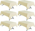 sancua 6 Pack Beige Tablecloth 60 x 102 Inch, Rectangle Table Cloth for 6 Feet Tables - Stain and Wrinkle Resistant Washable Polyester Table Cover for Dining Tables, Buffet Parties and Camping
