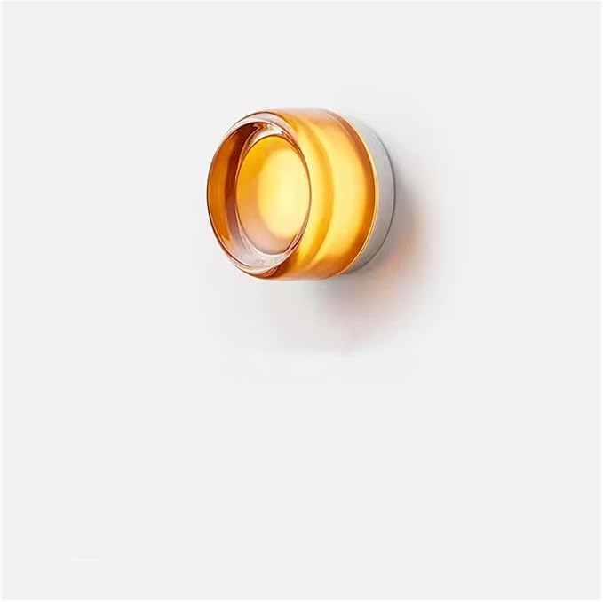 Modern LED Wall Lamp - Amber Jelly Decor Sconces for Living Room, Dining Room, Corridor & Study - Smokey Grey Fixture, Stylish Home Lighting & Decor