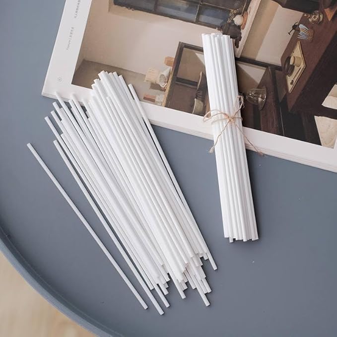 Urban Naturals Reed Diffuser Sticks 10 Inch White Fiber, 50 Count, High Absorbency for Aroma Diffuser Refill, Home Use