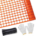 PotatoLife 4'x100' Plastic Mesh Safety Fence with 100 Zip Ties, Orange