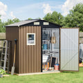 Breezz Outdoor Steel Storage Shed, 6 x 4 ft, Brown