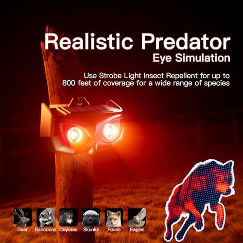 2026 Solar Predator Eyes Nocturnal Animal Repellent Outdoor, Coyote Deterrent Devices Light Sensor Animal Repellent for Skunk Deer Coyote Fox Raccoon Cat Garden Yard Farm Chicken Coop, 8 Pack