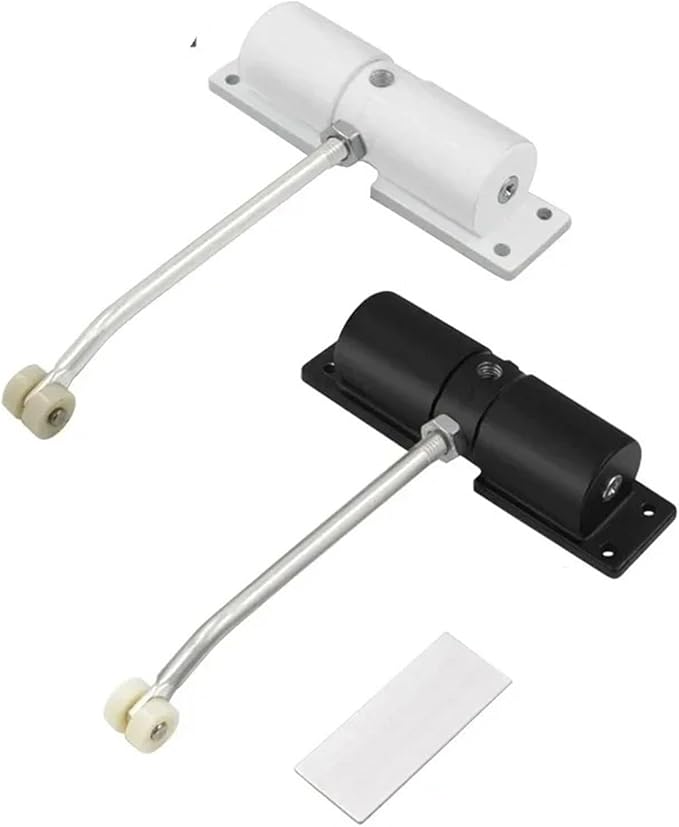 Automatic Adjustable Closer Surface Mounted Automatic Heavy Duty Safety Spring Closer for Interior Exterior Black Door Closer 1Pcs(Black)