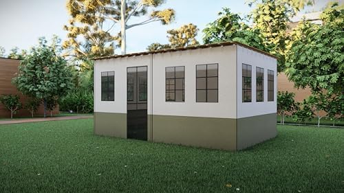 Deluxe Sukkah - Sukkot, Easy Setup, No Tools Required, 8ft Tall, Weatherproof with Magnetic Screen Door, Double Insulated Windows, Durable Fabric Walls (6x10 Feet)