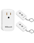Remote Control Outlet Plug, WILAWELS Wireless Light Switch, On Off Remote Switch Outlet for Light, Lamp, Home Appliance, 100ft RF Range, 15A/1875W, FCC Listed, Two Switches for One 0utlet W02RC2106
