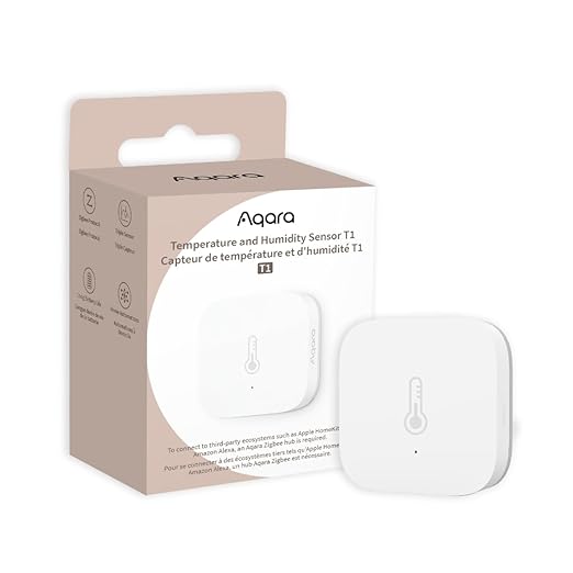 Aqara Temperature and Humidity Sensor T1, Wireless Thermometer Hygrometer for Home Automation, Remote Monitoring, Requires Aqara Hub, Zigbee 3.0, Works with Apple HomeKit, Alexa, IFTTT