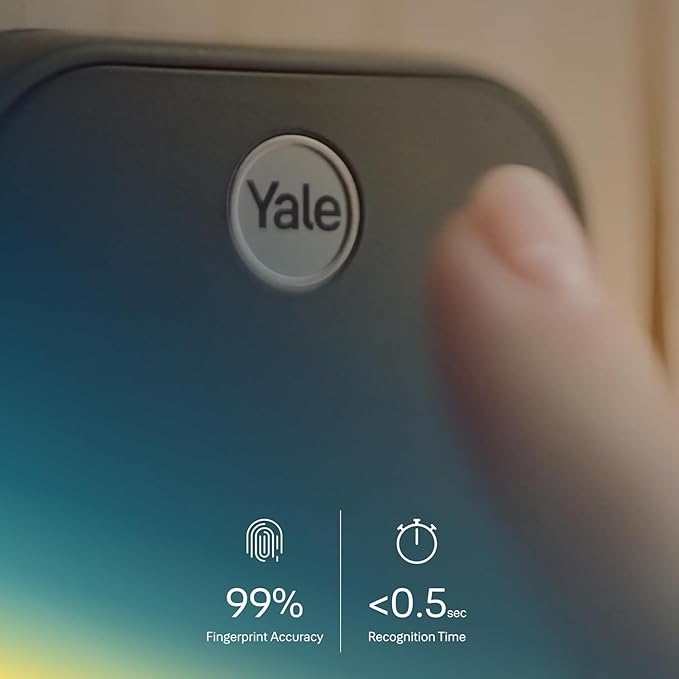 Yale Assure Lock 2 Touch Deadbolt, Lifetime Brass Keyed Smart Entry Door Lock with Bluetooth Connected Keypad and Fingerprint Scanner for Code Entry (No Wi-Fi), YRD410-F-BLE-P05