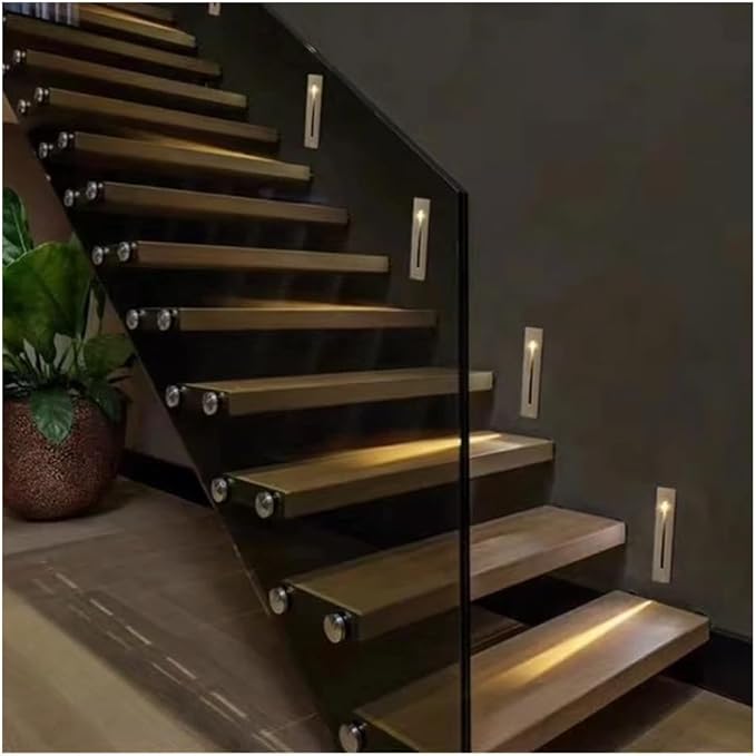 5Pcs Motion Sensor Stair Lights Embedded LED Step Lights, 3W AC85-265V Waterproof Recessed Light Fixtures for House/Wall Cavity/Hallway/Stair/Corner/Decks 4000K Sand White