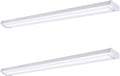 4ft LED Wraparound Light, 60W/50W/40W Selectable LED Light, 6600LM 5000K Daylight, Linkable Hardwired Linear Ceiling Fixture for Garage Workshop Office, ETL Listed,2 Pack